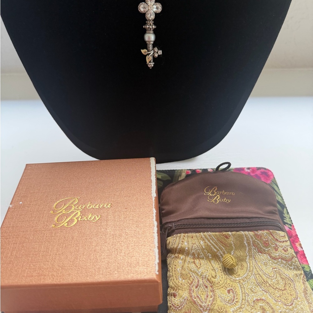 Barbara Bixby key enhancer Silver 925, quartz, gray  pearl, 18kt gold. - Picture 2 of 4
